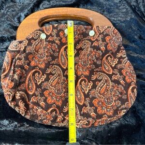 Vintage Handbag with Wooden Handle and interchangeable exteriors
